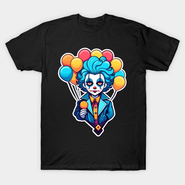 Clown Halloween Illustration T-Shirt by FluffigerSchuh